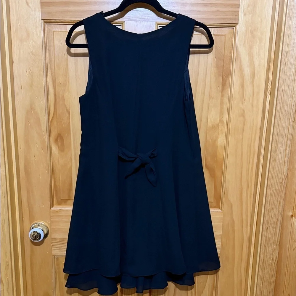Black Molly Malloy Sleeveless A-Line Dress Chiffon Flowy Dress, 12 Petite.